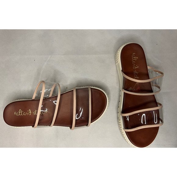 Altar'd State Women Vanne Clear Transparent Straps Sandals Slip on White 7.5 M - Picture 3 of 5